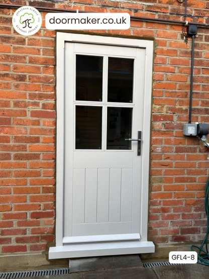 4 pane cottage door hardwood - purbeck stone - pewter ironmongery