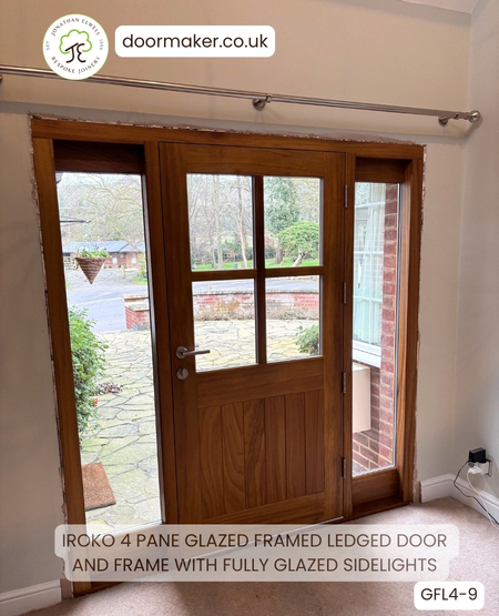 4 pane glazed cottage door iroko