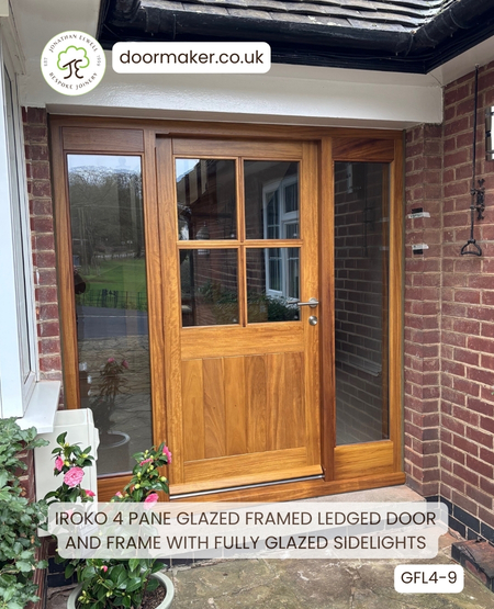 4 pane glazed cottage door iroko