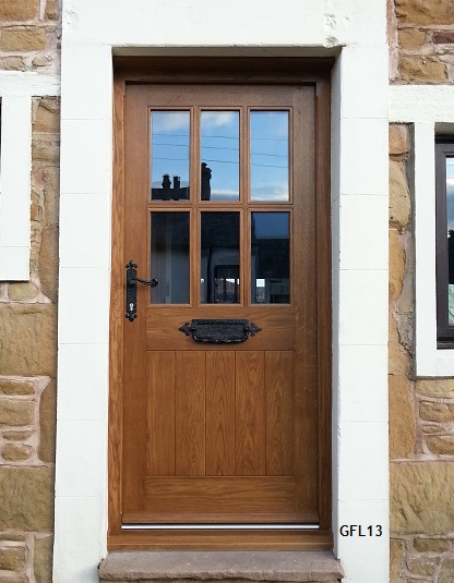 oak door 6 glazed panes