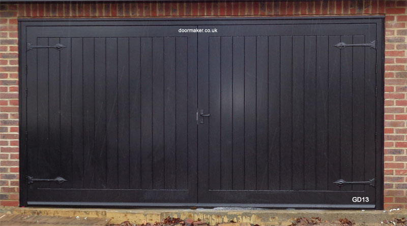hardwood garage doors black