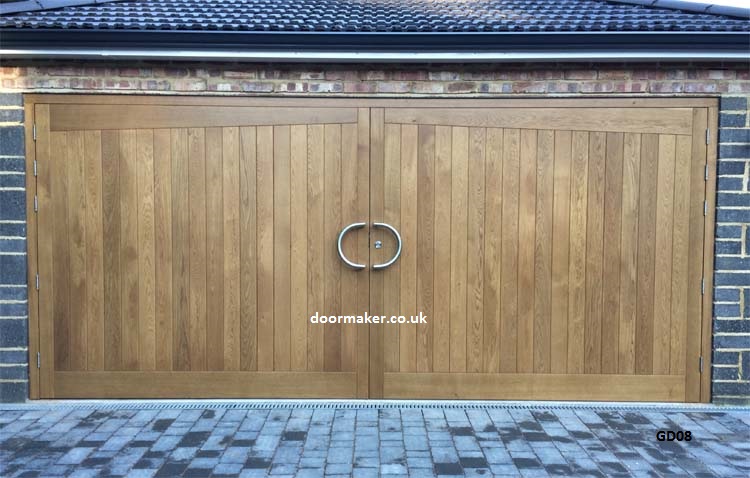 oak double garage doors