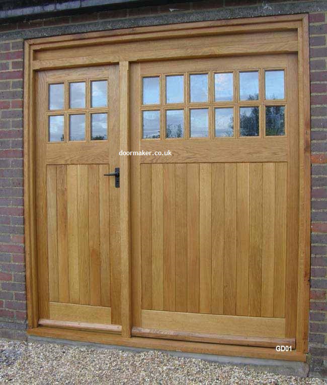 oak garage doors glazed