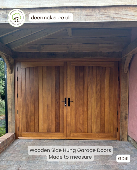 side hung garage doors made from iroko